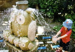 ふくろうさんと水遊び